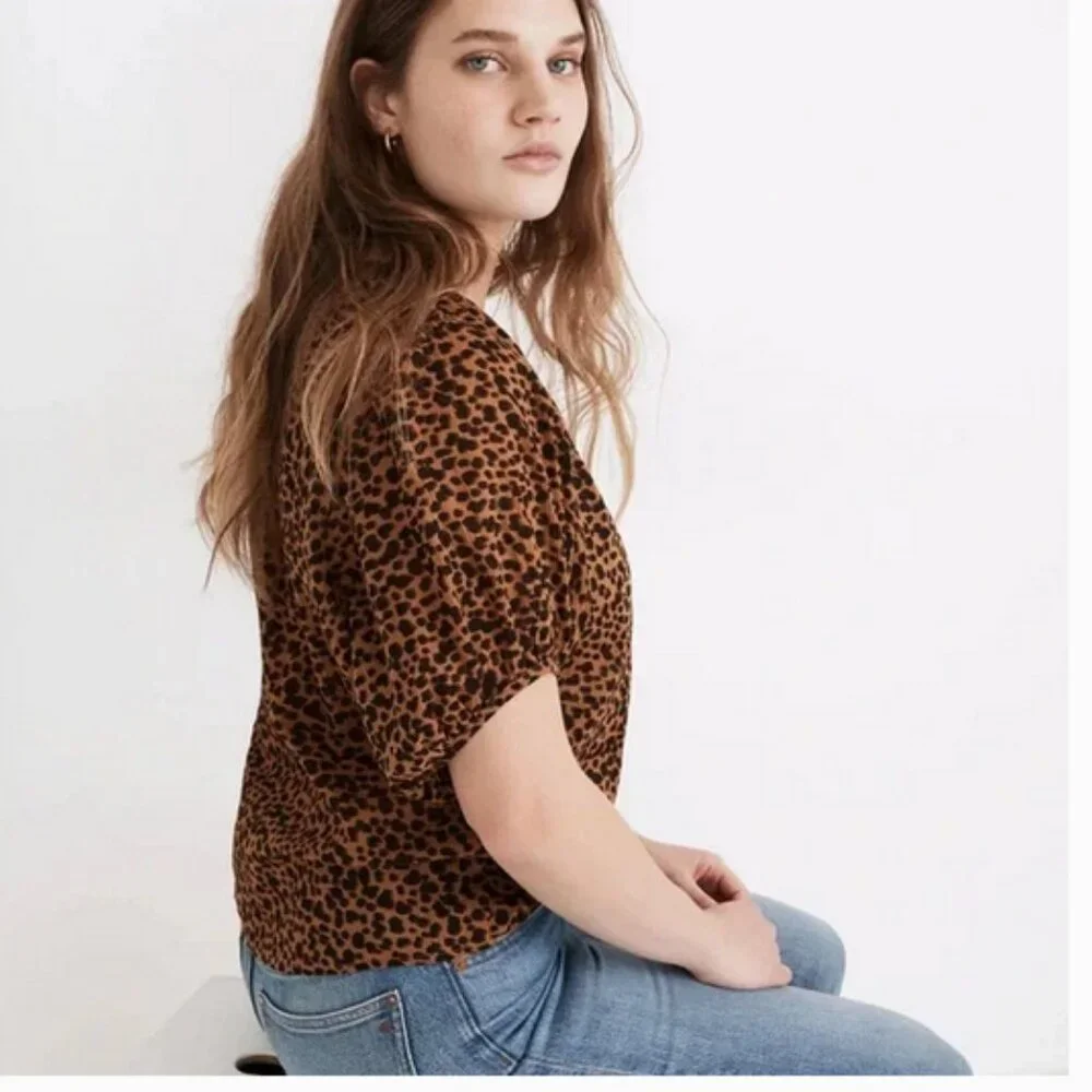 Madewell Leopard Puff Sleeve Blouse